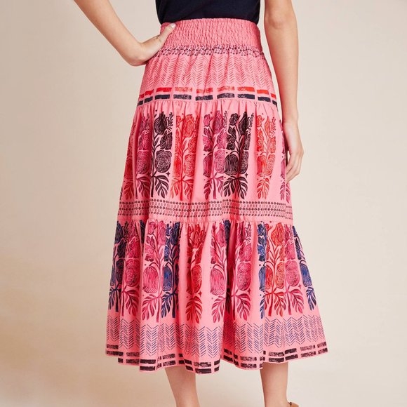 Anthropologie Blooming Print Auberte Tiered Skirt - Picture 3 of 5